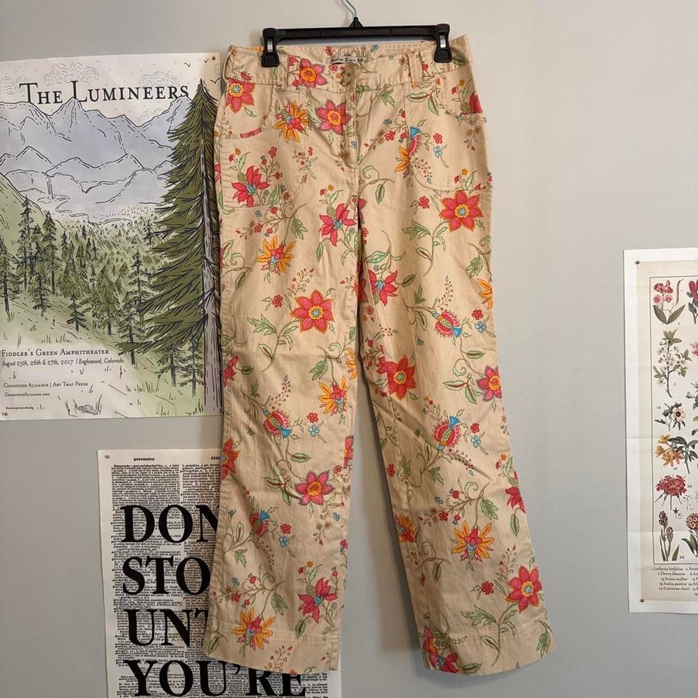 RARE Y2K Andre Bini Graphic Floral Utility Trousers